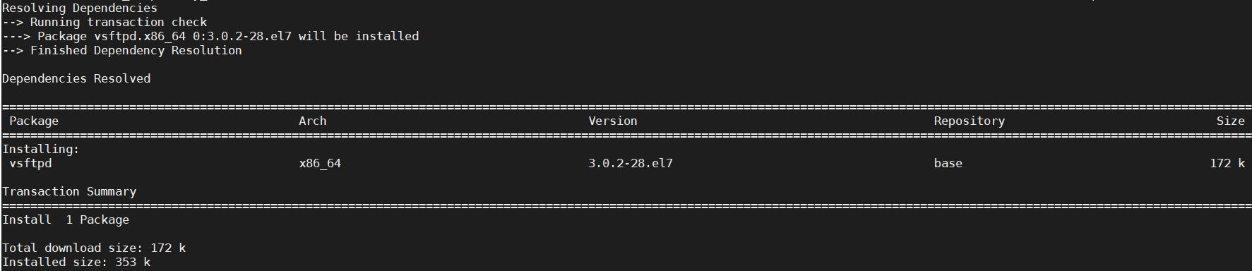 how to install and configure vsFTPd on CentOS 7