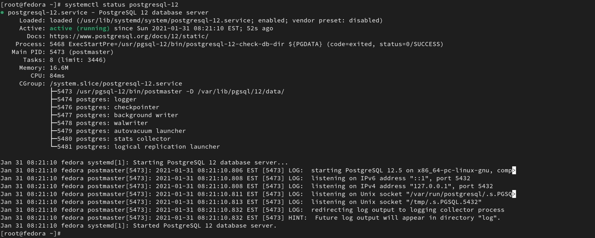 How to Install PostgreSQL 12 on Fedora 33