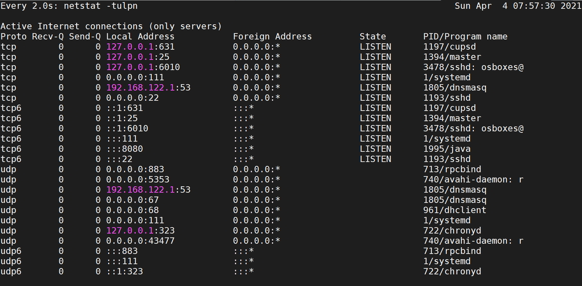 How to watch real time TCP and UDP ports on Linux
