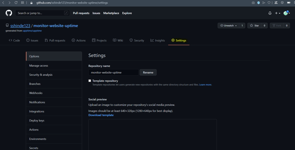 Monitor your Website Uptime and Status using Upptime