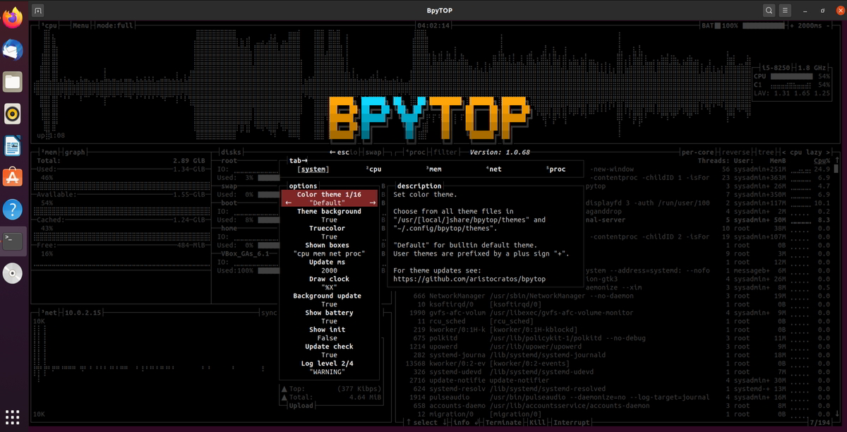 How to Install BpyTop Resource Monitoring Tool in Linux