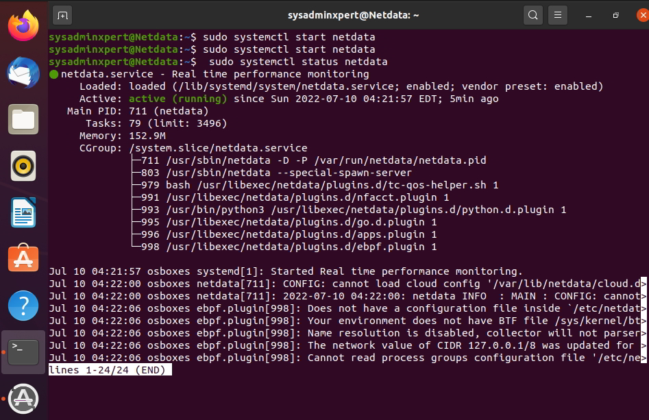how to monitor Ubuntu performance using Netdata